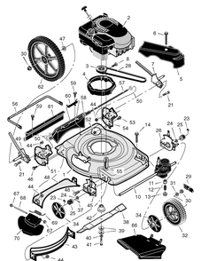 Side Discharge Models W/14" Rear Wheels Diagram and Parts List for 228511X8F 2004 Briggs and Stratton Lawn Mower